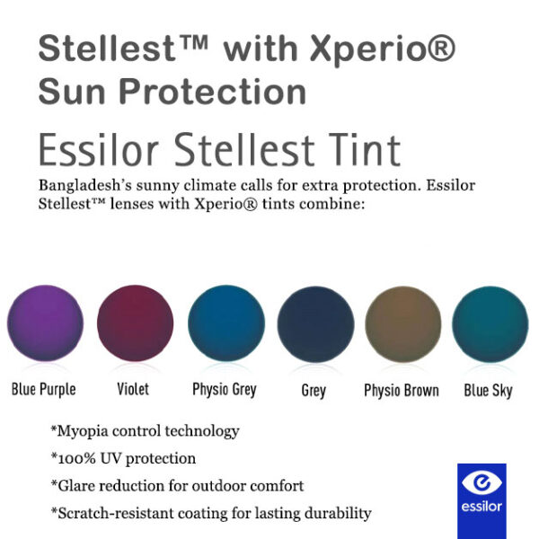 Essilor Stellest Myopia Control Lenses for Your Child Essilor Stellest lenses Bangladesh, myopia control lenses for kids, Essilor Stellest price in Bangladesh, children’s eye health, myopia management, blue light protection lenses, Stellest with Xperio tint, EyeSpace22 lenses