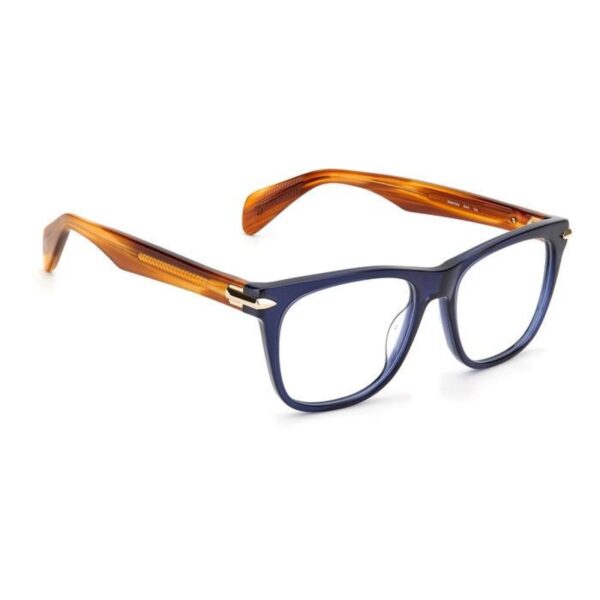 Rag & Bone RNB7004 - S9W | Eyeglasses Rag & Bone RNB7004 S9W eyeglasses with Blue Brown acetate frame and modern full-rim rectangular design.