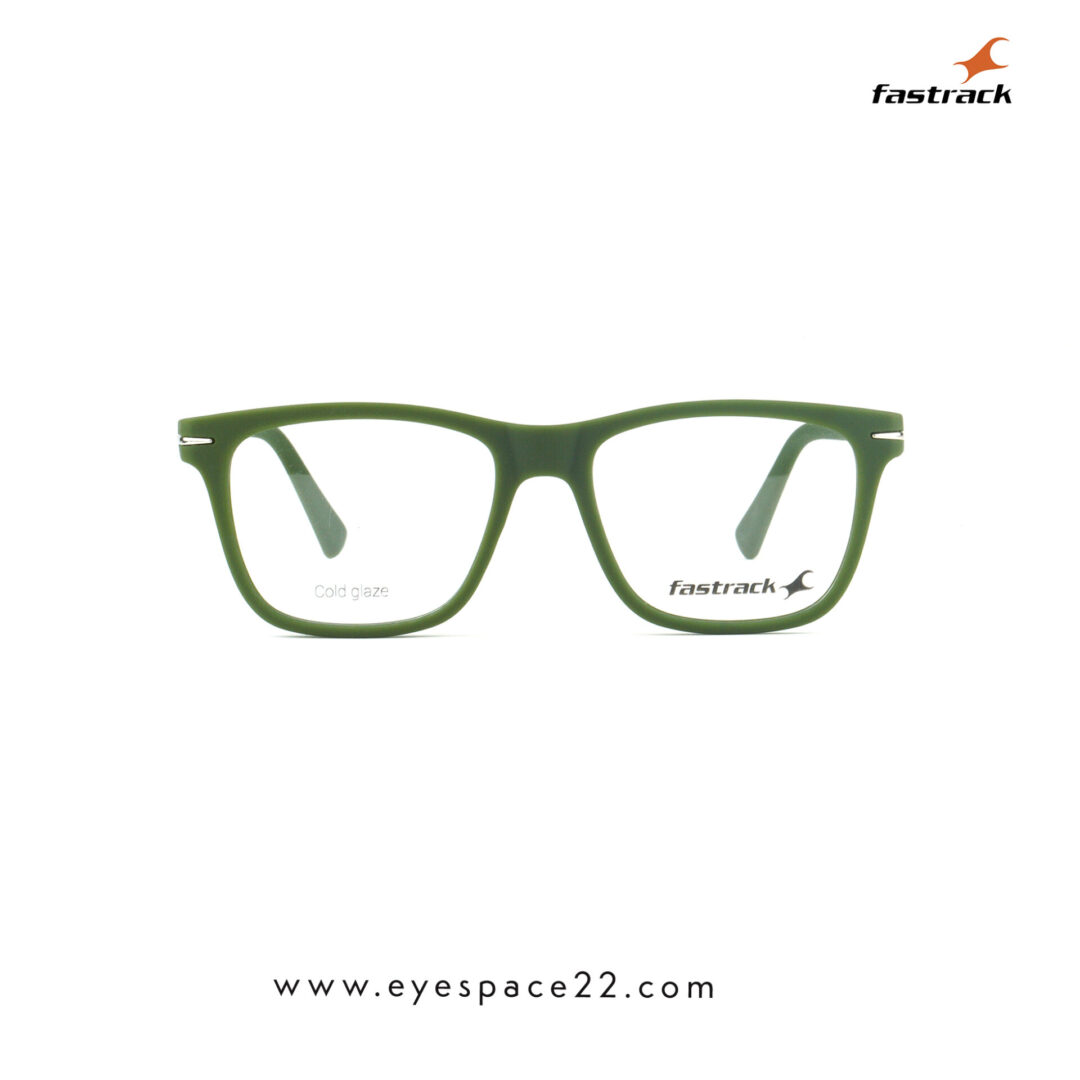 Fastrack FT1579UFP4MGRV green square eyeglasses unisex full rim stylish frame