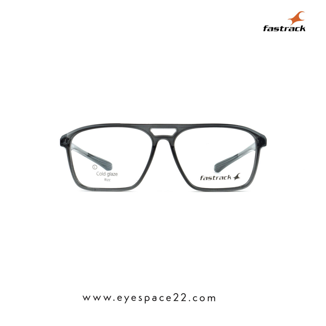 Fastrack FT1564MFP2LGYV light grey navigator eyeglasses with modern full rim style