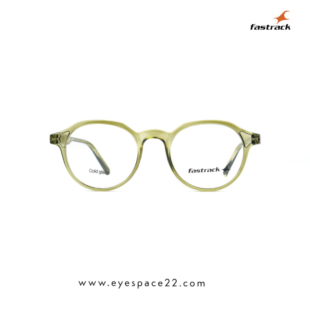 Fastrack FT1507UFP13MGRV TR90 durable eyeglasses green full rim geometric round optical frame