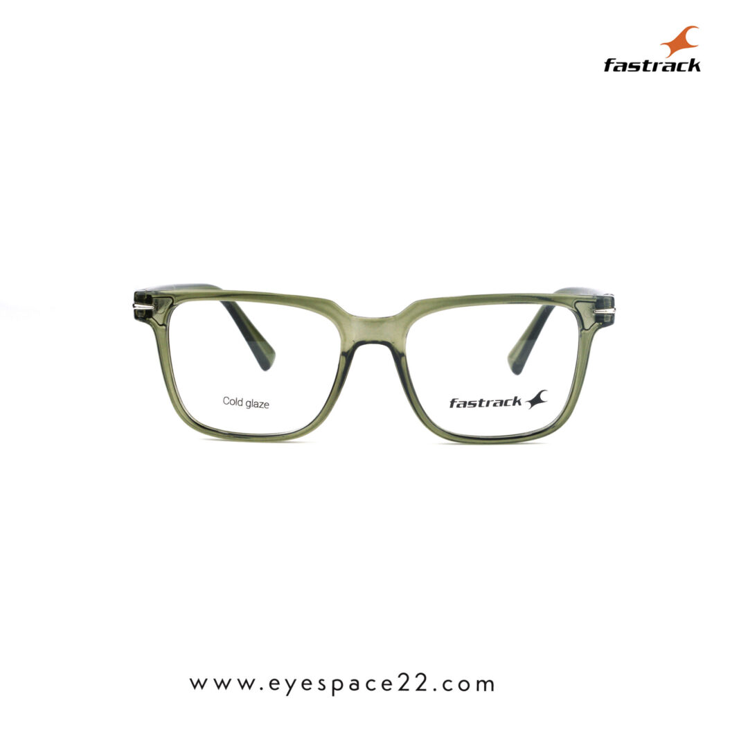 Fastrack Olive Green Square Frame FT1581MFP9MGRV Stylish Men Eyeglasses