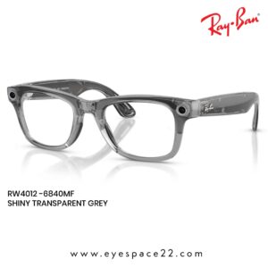 Ray-Ban Meta AI RW4012 6840MF Shiny Transparent Grey Smart Glasses Buy Online