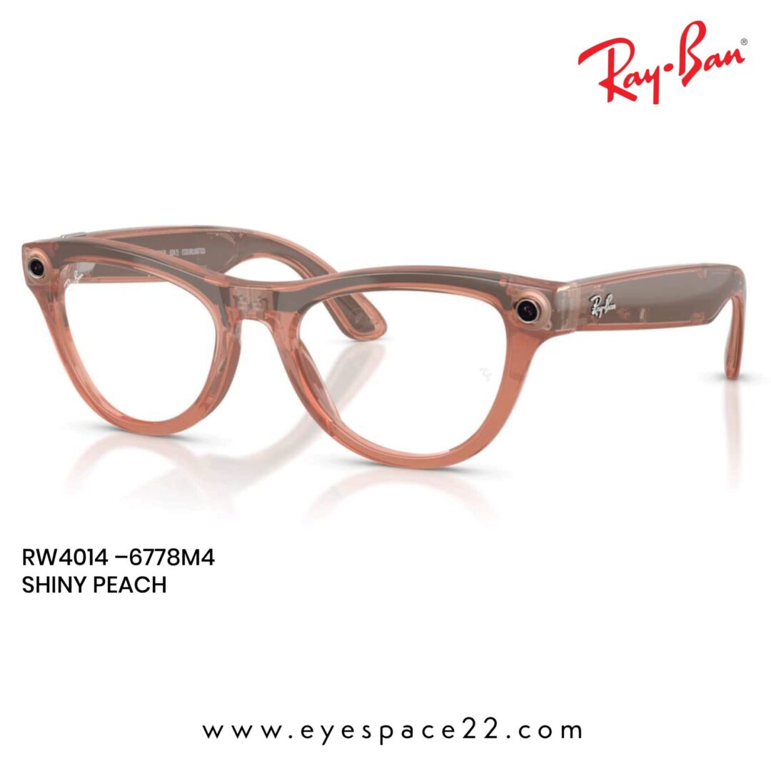 Buy Ray-Ban Meta Skyler RW4014 6778M4 Shiny Peach Smart Eyewear with WiFi Bluetooth and Meta AI