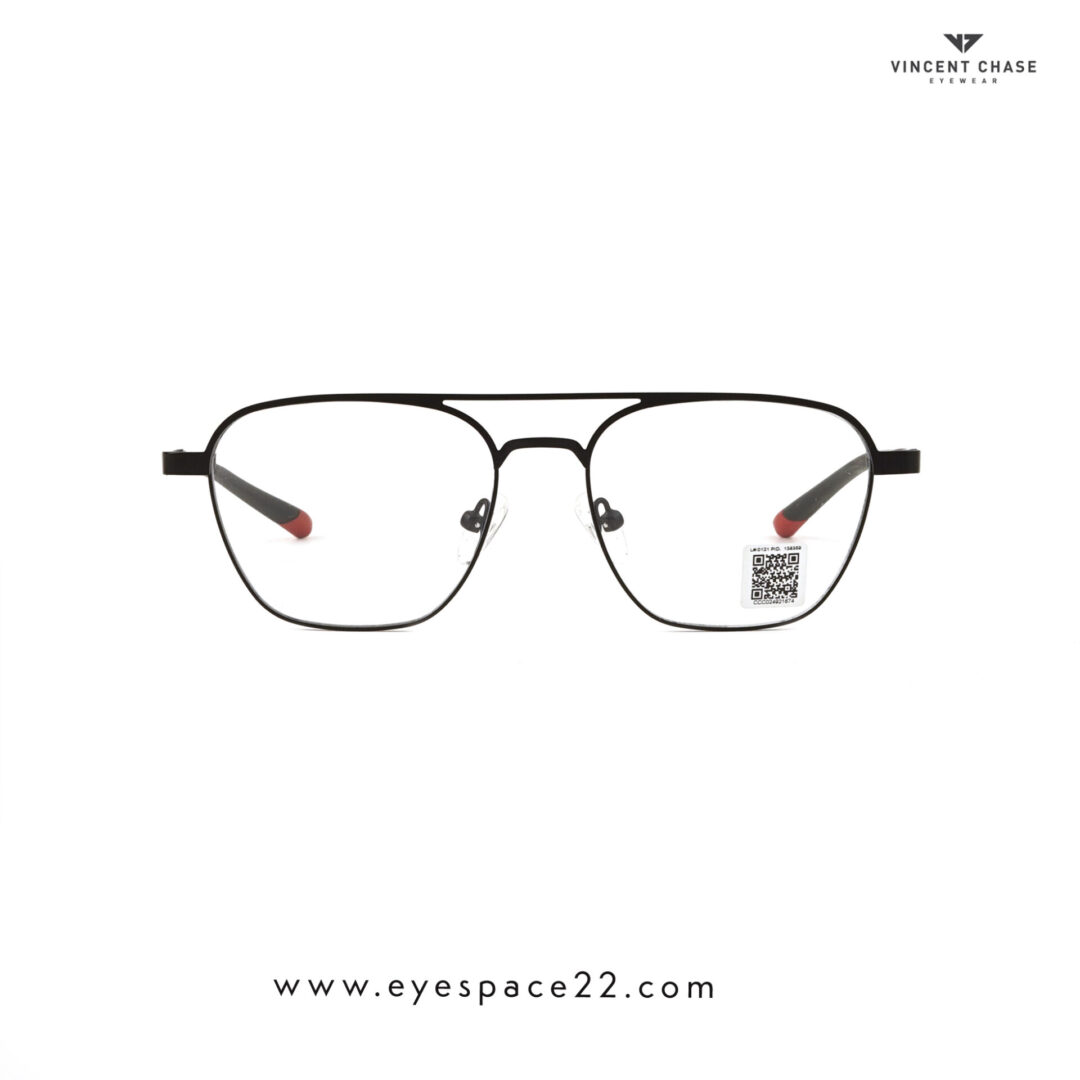 Vincent Chase VC E13110-C2 unisex eyeglasses with matte black aviator frame