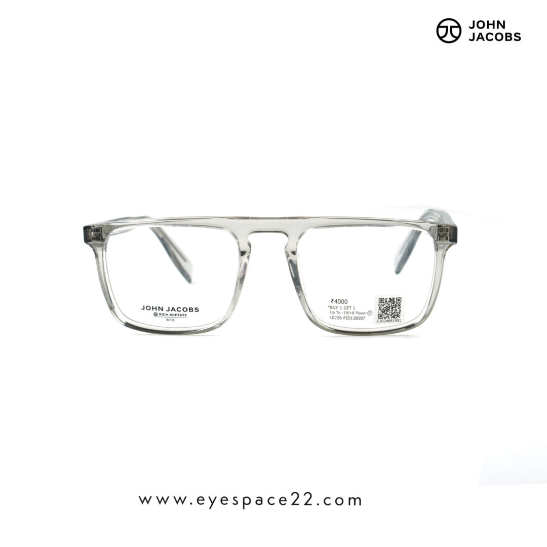 John Jacobs JJ E13147-C1 eyeglasses modern square acetate frame for men and women