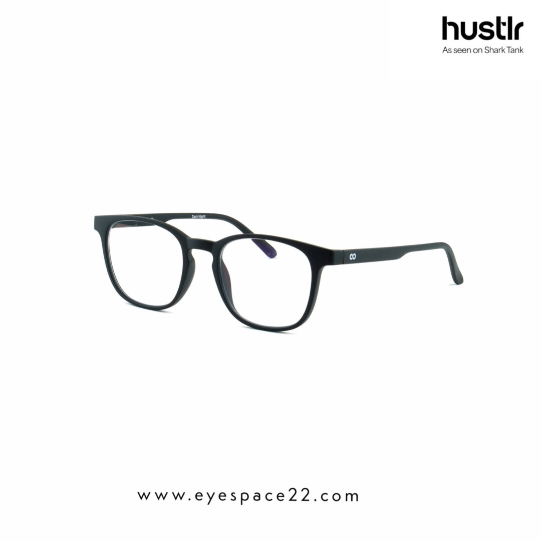 Lenskart HUSTLR LB E14058-W C1 Dark Night square eyeglasses for men lightweight TR90 frame