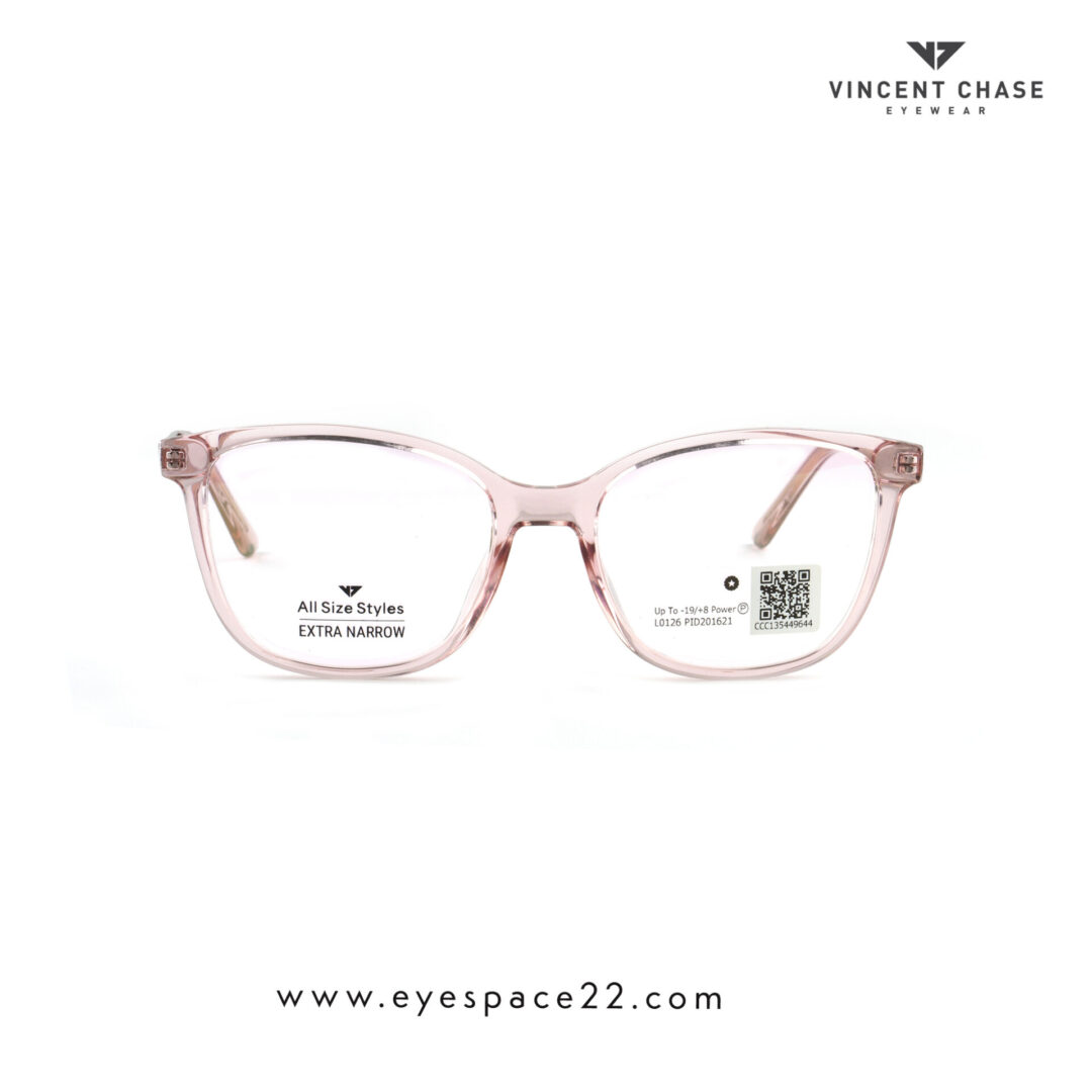 Vincent Chase Blend Edit pink transparent eyeglasses lightweight full rim cat eye frame