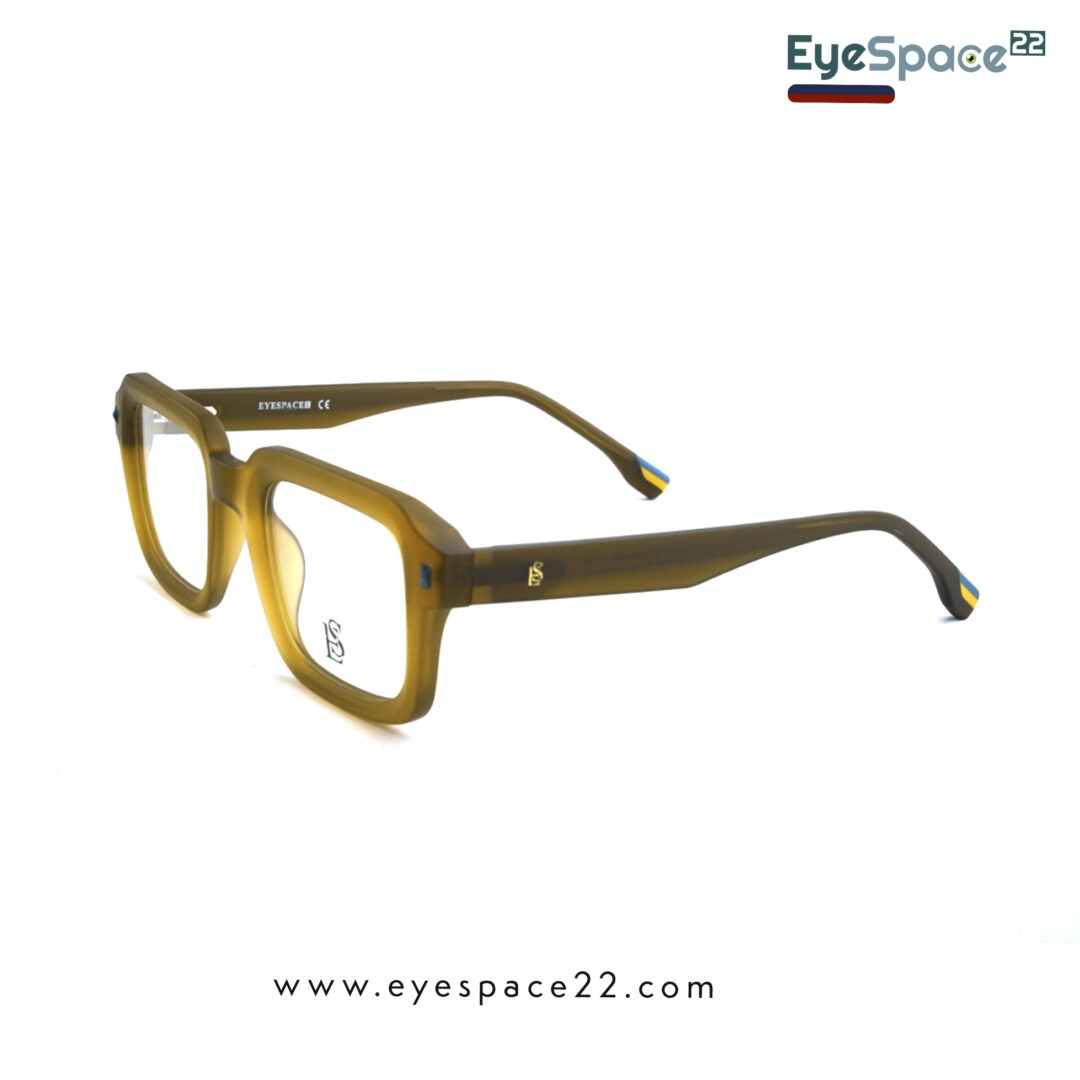 EyeSpace22 ES MY03-06 Unisex Geometric Olive Green Eyewear Frame