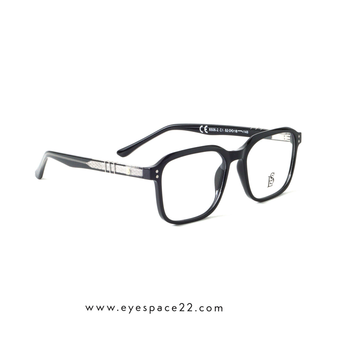 EyeSpace22 ES6506-2 C1 Glossy Black Optical Frame Eyeglasses