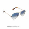 Ray-Ban Full Rim Polished Silver Pilot Sunglasses