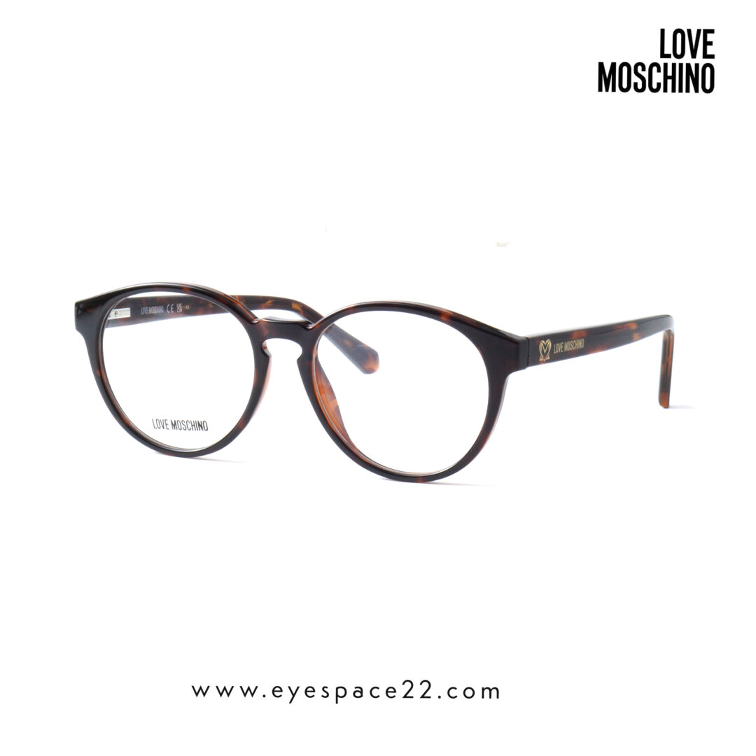 Moschino MOL626 086 Lightweight Havana Panto Eyeglasses