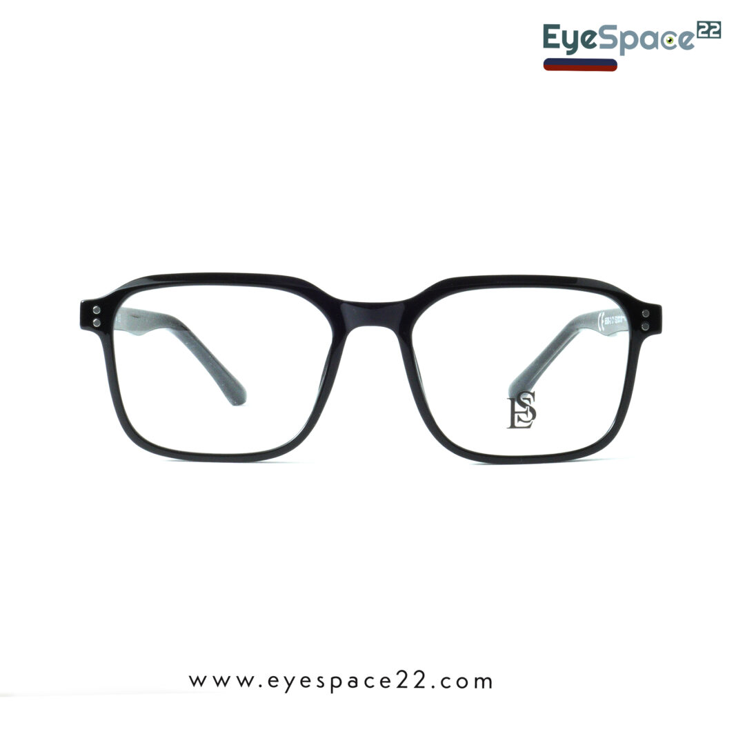 EyeSpace22 ES6506-2 C1 Stylish Glossy Black Eyeglasses for Everyday Wear