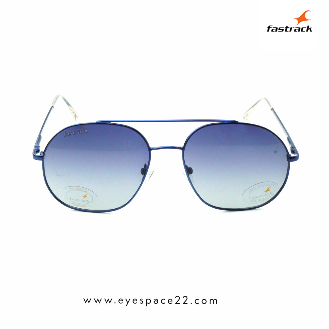 Fastrack Lightweight Blue Metal Aviator Sunglasses