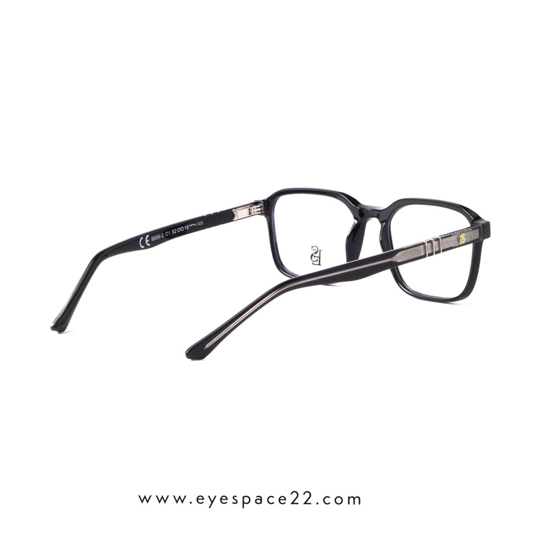 EyeSpace22 ES6506-2 C1 Glossy Black Eyeglasses for Men and Women