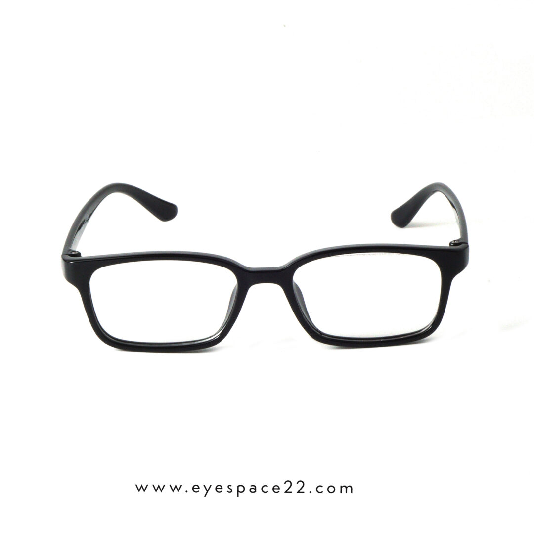 TR90 68167 C1 Stylish Black Prescription Rectangular Eyeglasses