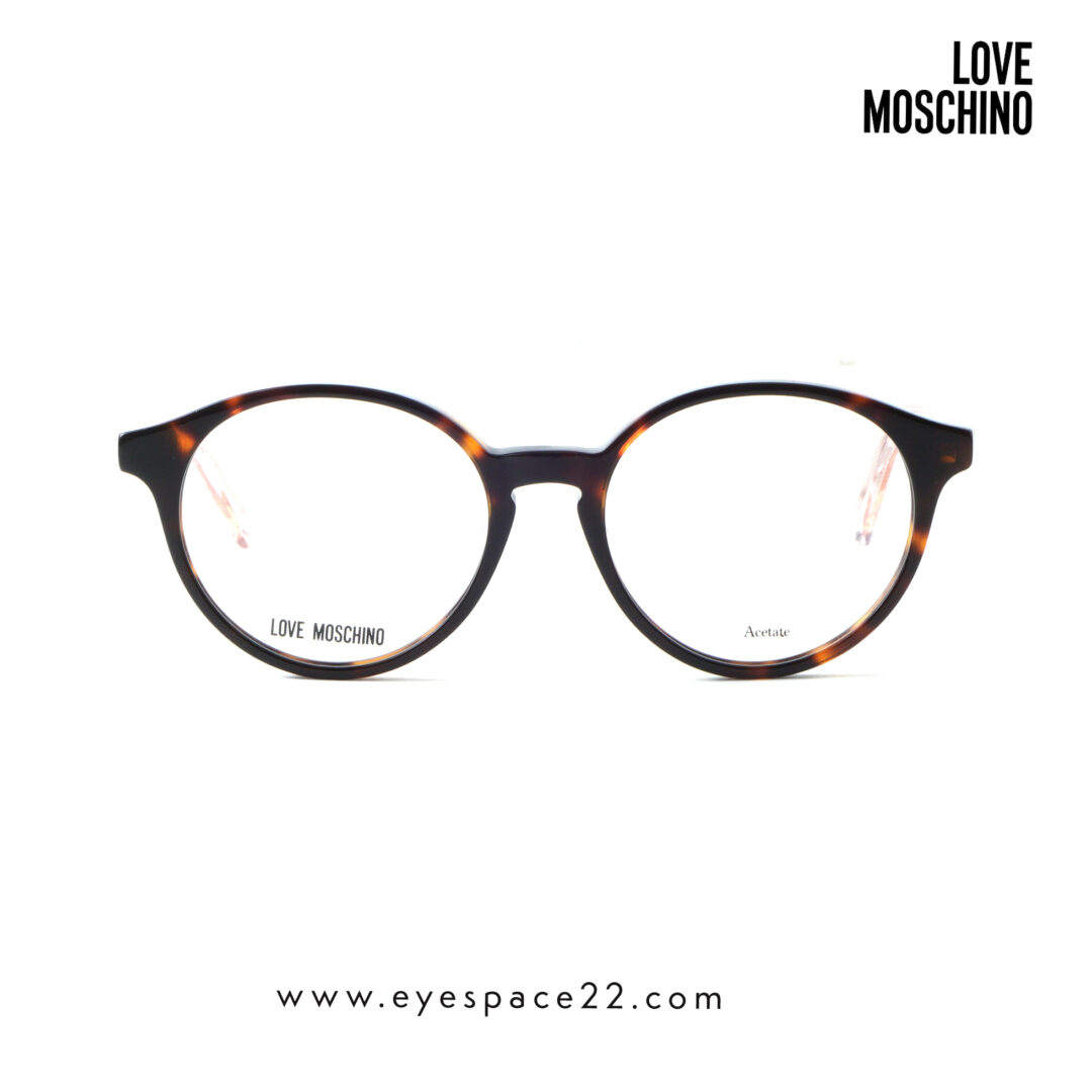 Love Moschino MOL553/F Lightweight Havana Oval Eyeglasses