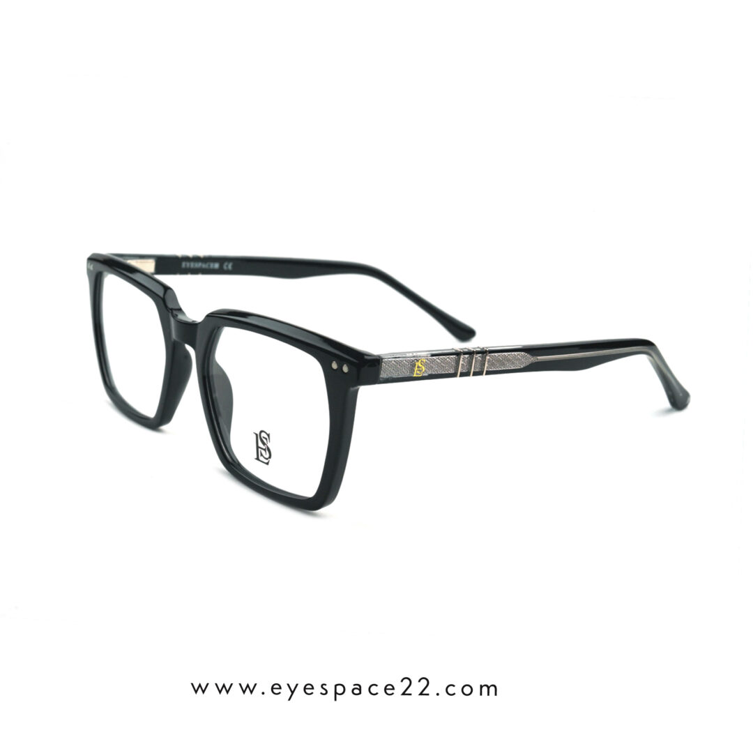 Buy Modern Full Rim Glossy Black Eyeglasses by EyeSpace22 ES6504-2 C1