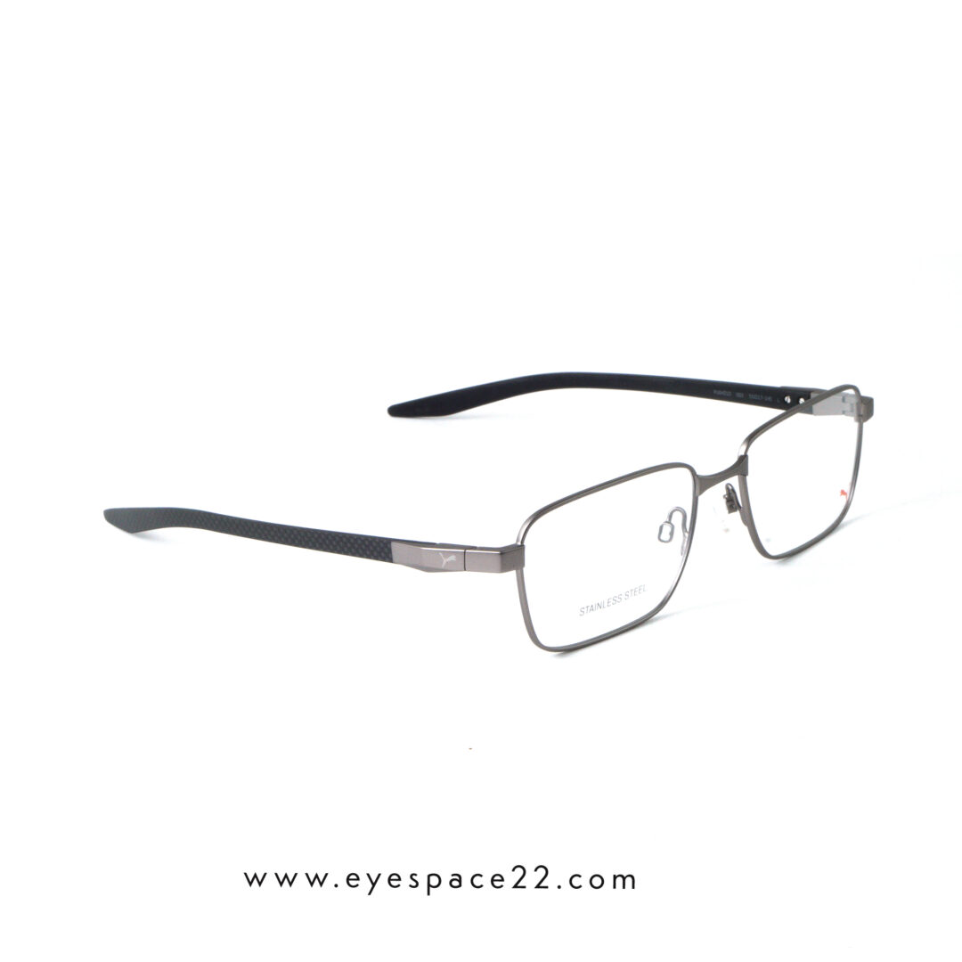 Puma Light Gunmetal Rectangle Eyeglasses