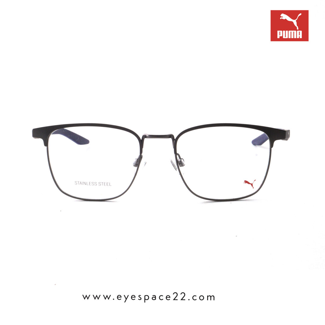 Stylish metallic gunmetal prescription frames by Puma
