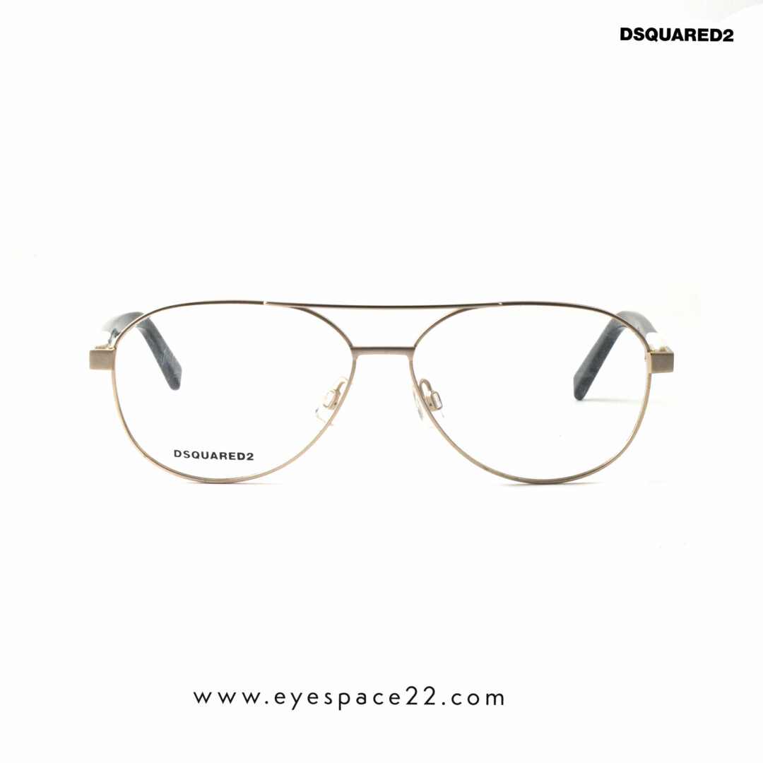 Stylish metallic rose gold prescription frames by Dsquared2